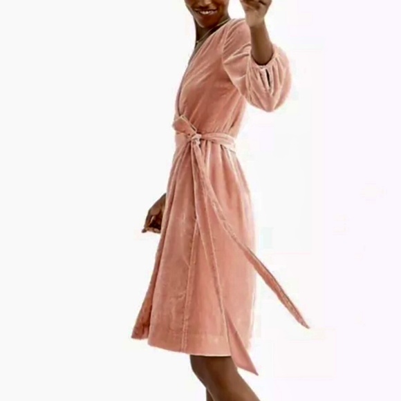 NWT J. Crew Wrap Dress in Drapey Velvet 8 - Picture 2 of 11